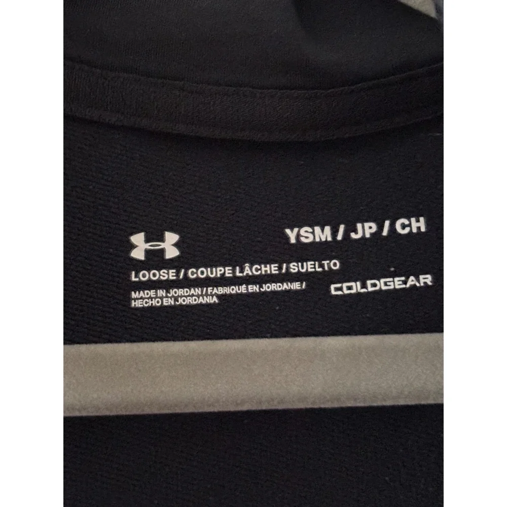 Under Armour ColdGear Boys Youth Small Black Quarter Zip Pullover Long Sleeve